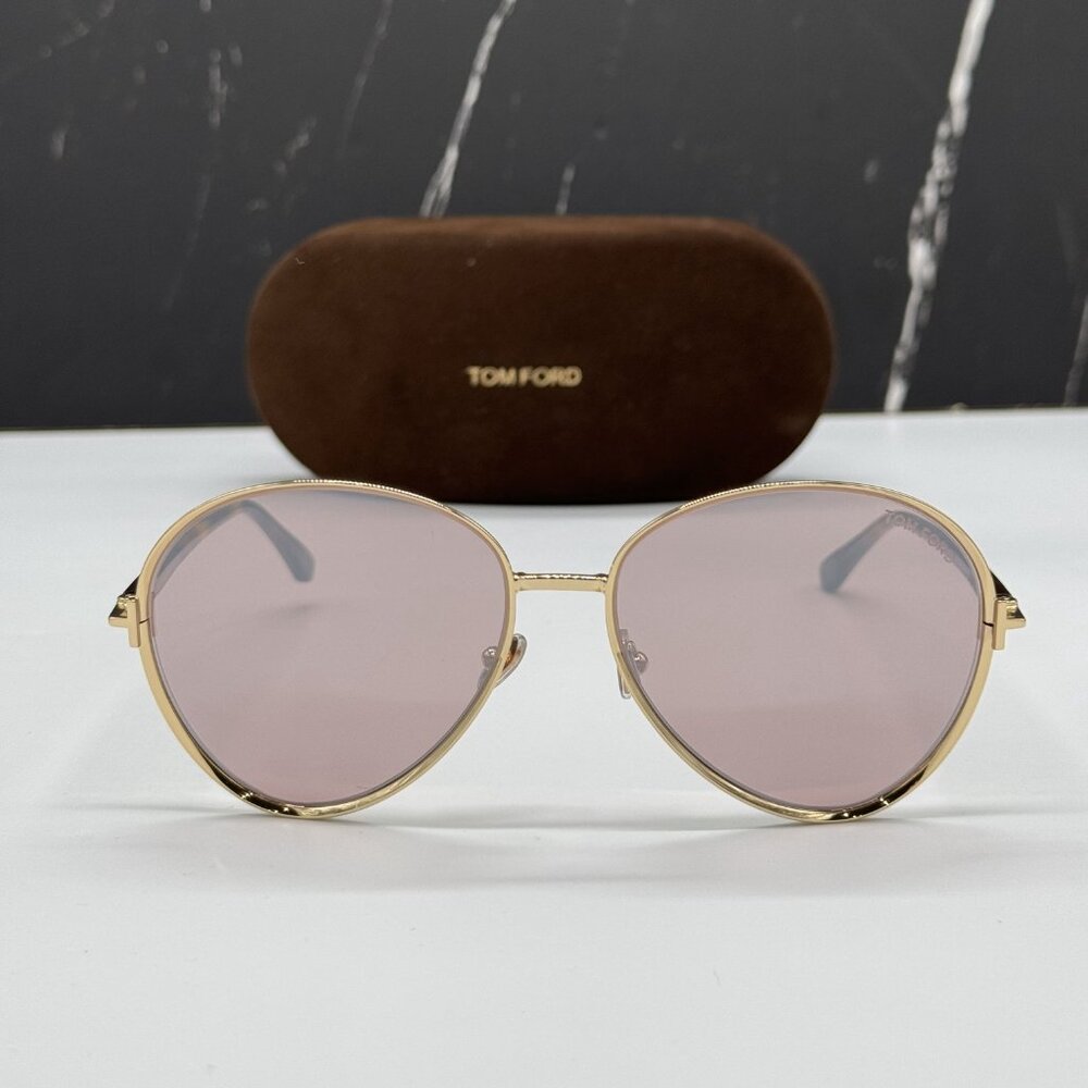 NEW TOM FORD TF1028 32Z WOMEN AVIATOR GOLD PINK SUNGLASSES TOM FORD RIO FT1028/S